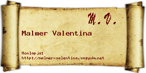Malmer Valentina névjegykártya